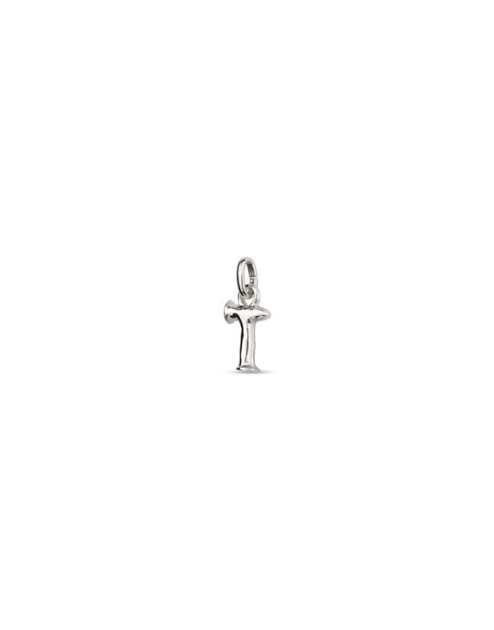 Small T initial charm, Silver, large